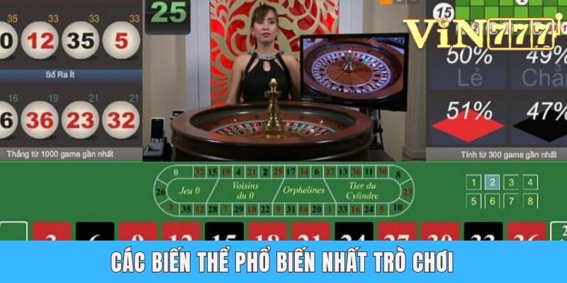Roulette Casino - Trò Chơi Quay Số Cực Đỉnh Tại Vin777 Các biến thể phổ biến nhất trò chơi