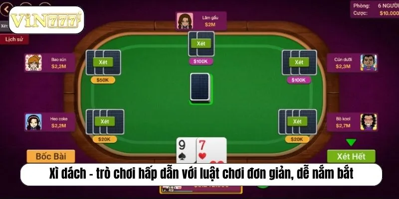 Top 10 Trò Chơi Game Bài Hấp Dẫn Nhất Tại VIN777 Xì dách – trò chơi hấp dẫn với luật chơi đơn giản, dễ nắm bắt